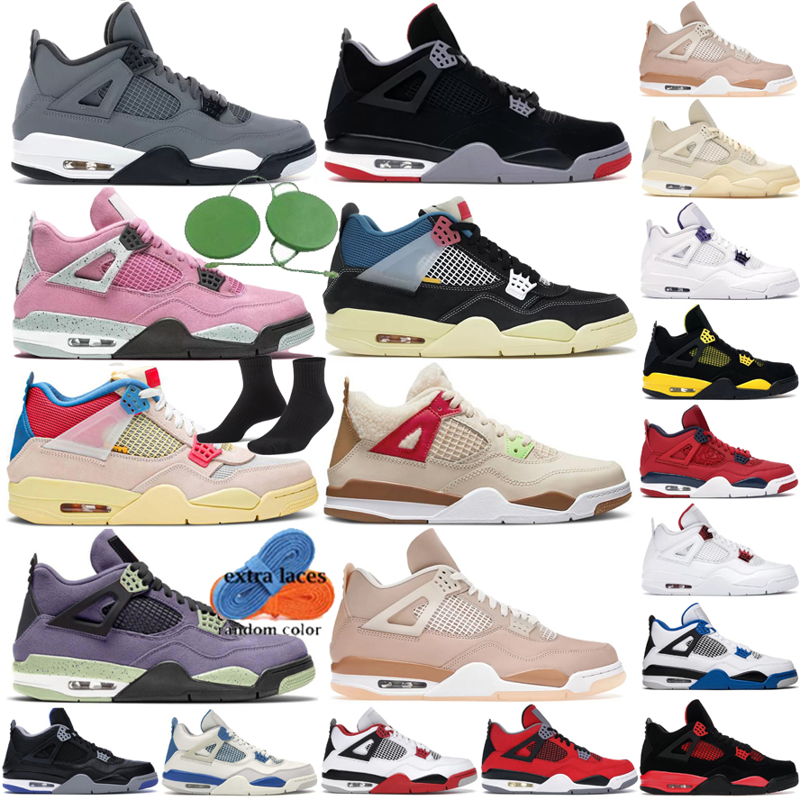 

Jumpman 4 4s Mid 1s Basketball Shoes black cat camouflage University Blue Tech White Sail White Cement Pure Money Red Thunder Pony Hair Guava ice Sneakers, Box