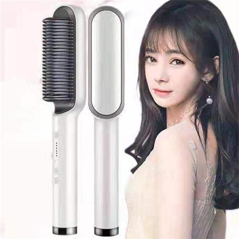 

2022 New Electric Splint Hair Straightener Comb Hair Styling Straight Curling Dual-purpose Bangs Curling Iron235h254o