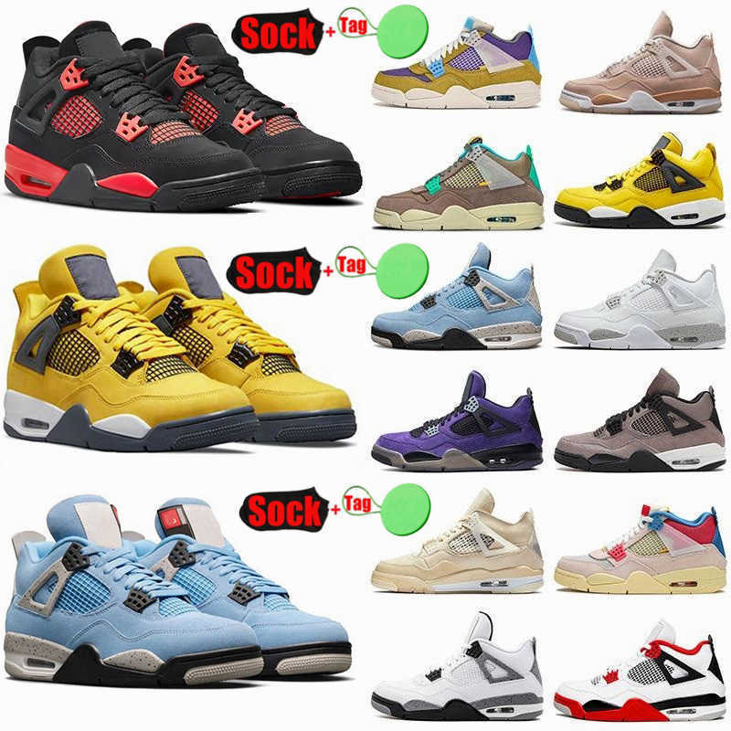 

Big Size 50 Mens Basketball Shoes 4 4s Jumpman University Blue White Oreo Fire Red Thunder Sail Cool Grey Black Cat Eur 48 49 US 14 15 16