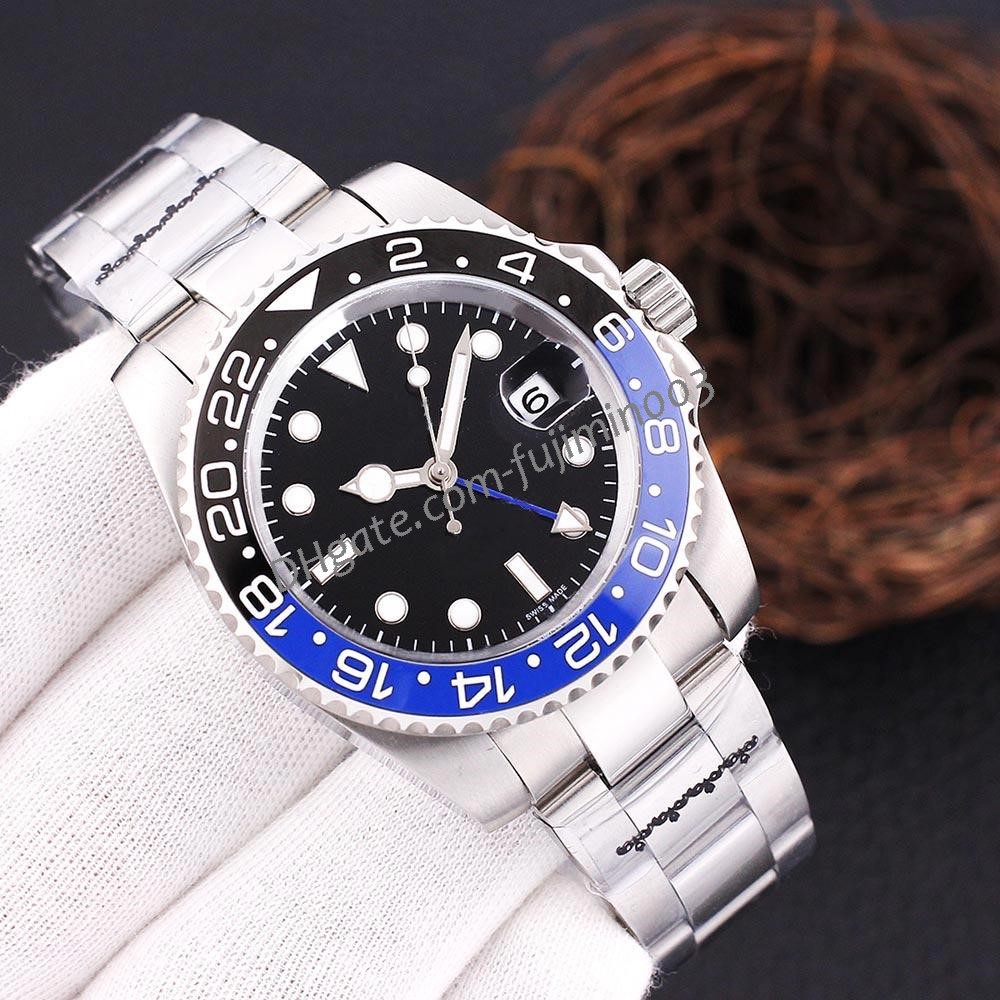 

13 colors GMT outdoor luxury watch men Automatic mechanical Ceramic Bezel Asian 2813 Sapphire glass water proof Stainless Solid oyster Jubilee 116713, #c only box