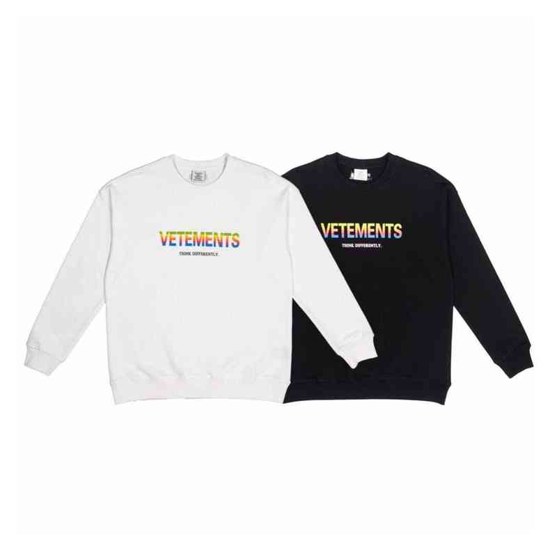 

Long Sleeve T-shirt 21ss Rainbow Letter Round Neck High Street Loose T-shirt T220721