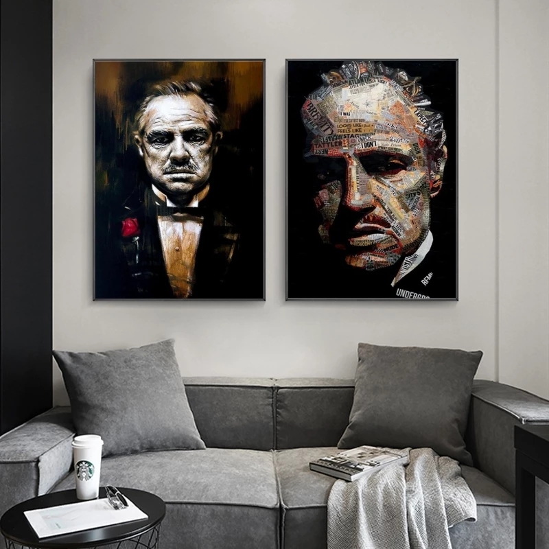 

Godfather Modern Canvas Paintings Art Posters and Prints Godfather Abstract Canvas on the Wall Nordic Art Pictures Home Decor