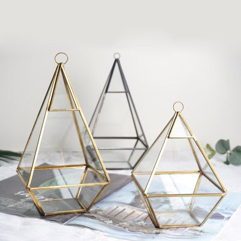 

Vases Glass Geometric Shape Vase Succulent Plants Everlasting Flower Home Decoration Terrarium Containers