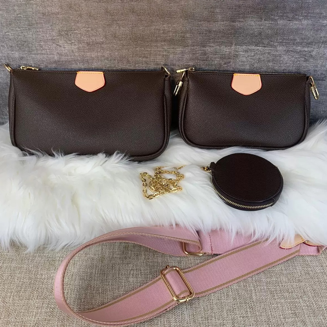 

Fashion Bags Crossbody Wallets Designer Womens Purse Card Holder envelope zipper 3pcs set Messenger with Box high quality Single Shoulder Bag Designer handbags, Black shoulder strap