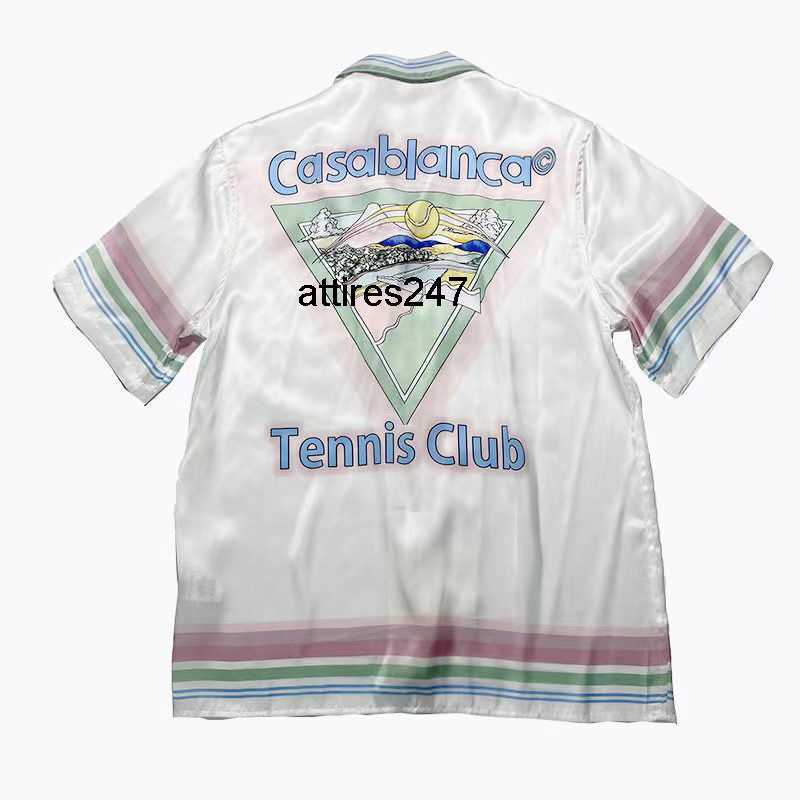 

23s Casablanca tennis club men and women' casual shirt short sleeve, White