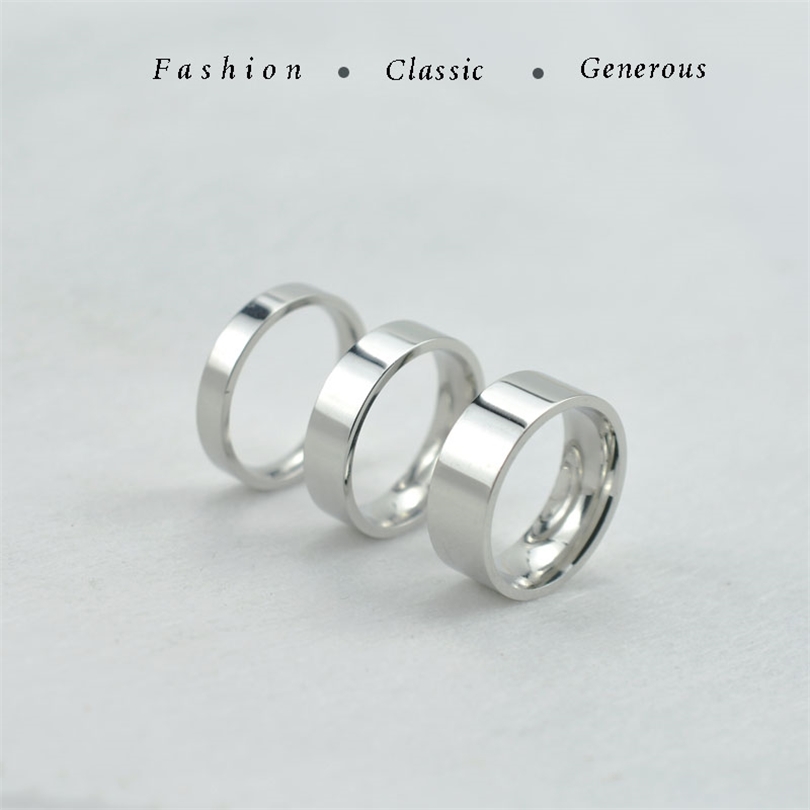 

4mm 6mm 8mm Wide Stainless Steel Rings High Polished Fashion Classic And Generous For Mens And Womens Ring Jewelry Gi 220728