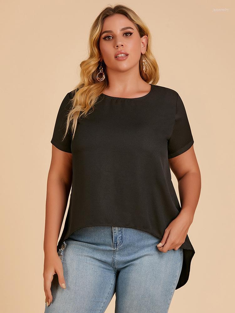 

Women's Plus Size T-Shirt 2022 Women Solid Color O Neck Backless T Shirt Street Fanshion For Fashion Summer Elegant Tshirt Jasp22, Beige