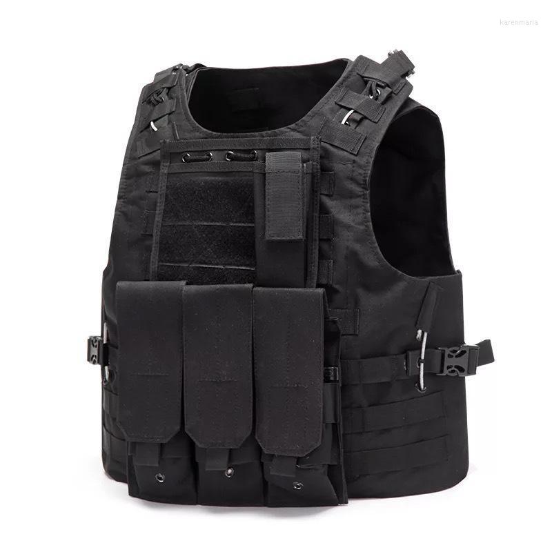 

Men's Vests Functional Tactical With Waist Bag Men Fashion Pocket Hip Hop Techwear Streetwear Unisex Black Train Kare22