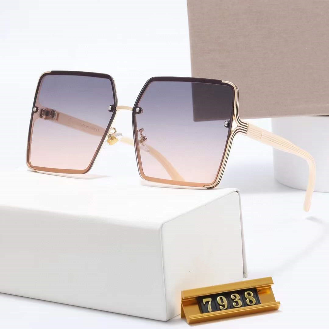 

7938S Summer Sunglasses Rectangle Man Woman Unisex Fashion Glasses Retro Small Frame Design UV400 6 Color Optional Womens Sunglasses 53 mm