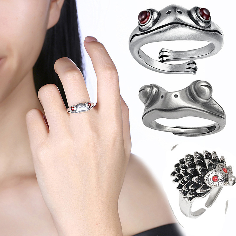 

Frog Ring Cat Hedgehog Cute Animal Design Jewelry Wholesale
