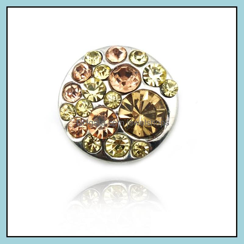 

Fashion 18Mm Snap Buttons Yellow Rhinestone Metal Clasps Fit Diy Bracelet Noosa Jewelry Accessories Drop Delivery 2021 Hooks Findings Comp
