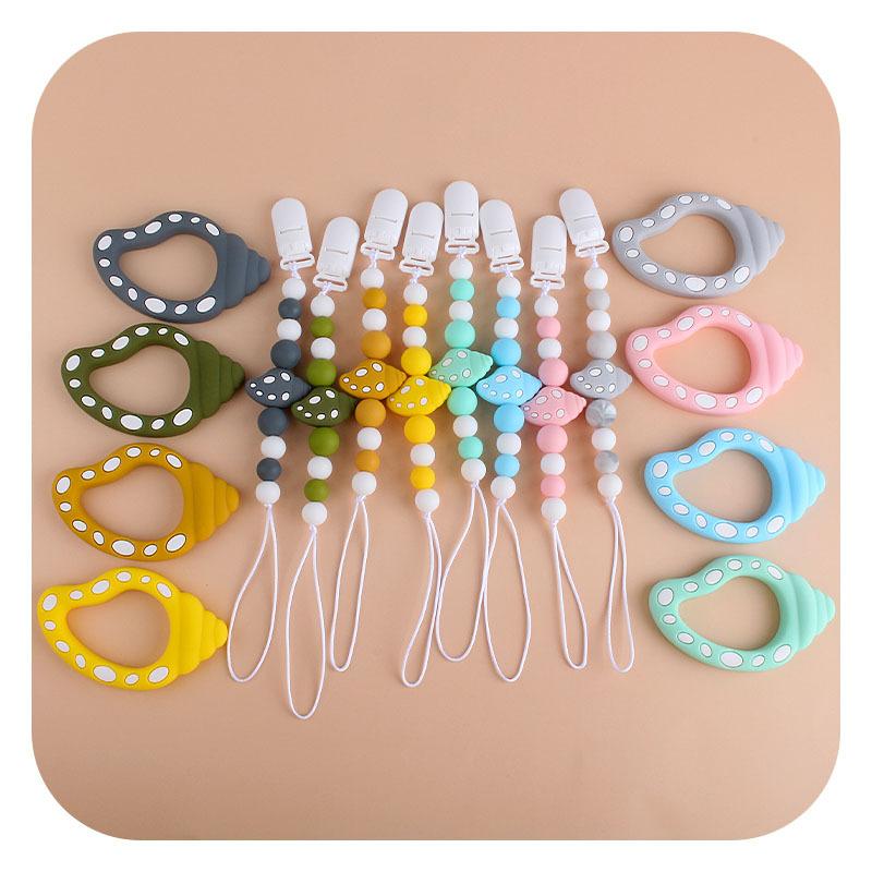 

Pacifiers# Baby Pacifier Clip Chain Food Grade Silicone Dummy Holder For Nipples Clips Teething Beads Birthday Shower GiftPacifiers#