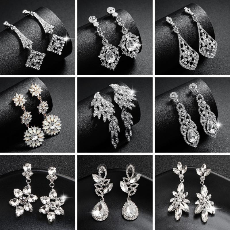 

Dangle & Chandelier Efily Fashion Crystal Drop Earrings For Women Accessories Luxury Rhinestone Long Earring Trendy Party Jewelry GiftDangle