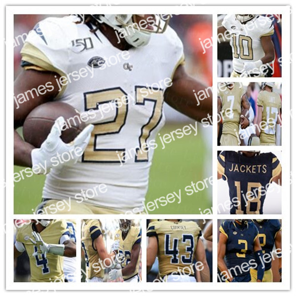 

James Custom Men's College Football Georgia Tech Jersey Jeff Sims Jalen Camp Marquez Ezzard Dontae Smith Zamari Walton Avery Showell Mason 4XL, White with 150