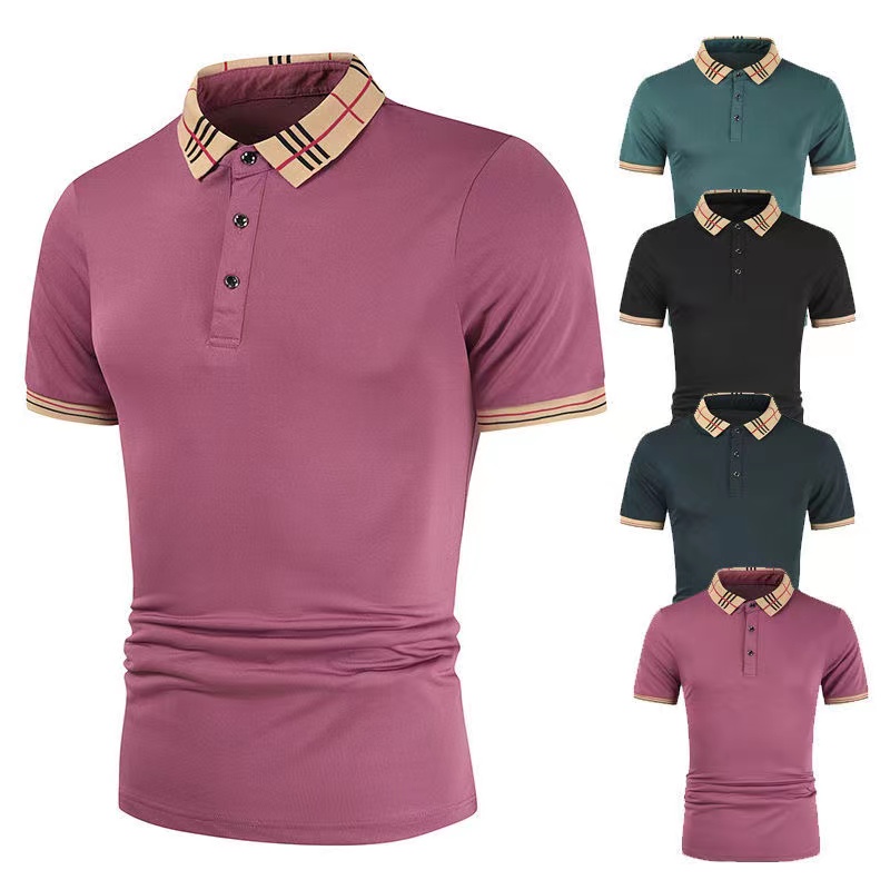 

Mens Polos 2022 Summer Shirt Brand Clothing slim tees Cotton Short Sleeve Business Casual Striped Designer Homme Camisa Breathable