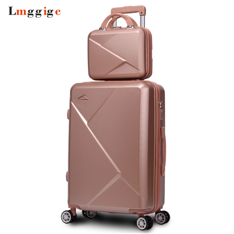 

Women Luggage Bag set,Travel Suitcase+Handbag,Rolling Lockbox, ABS Trolley Case with Wheel,New Fashion Hardcase Bag
