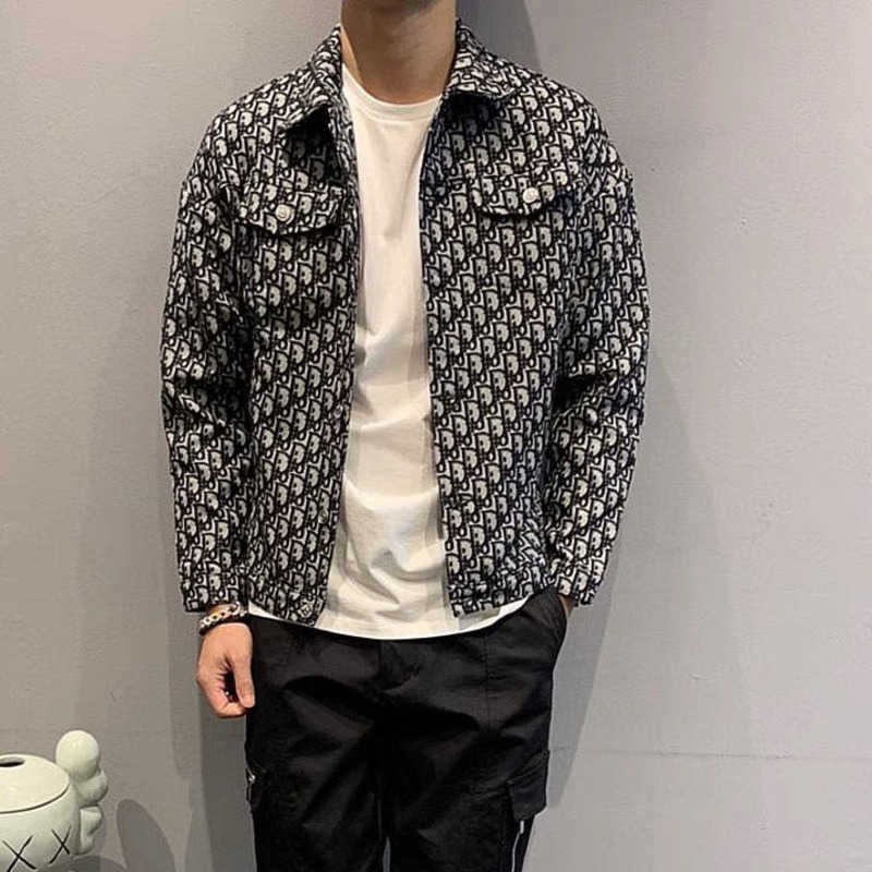 

C 22 D mens Jacket ior Letter Jacquard Embroidered Men Women Denim Jackets Stand Collar High Quality Fashion Casual Shirt Couple Slim Coat, Black
