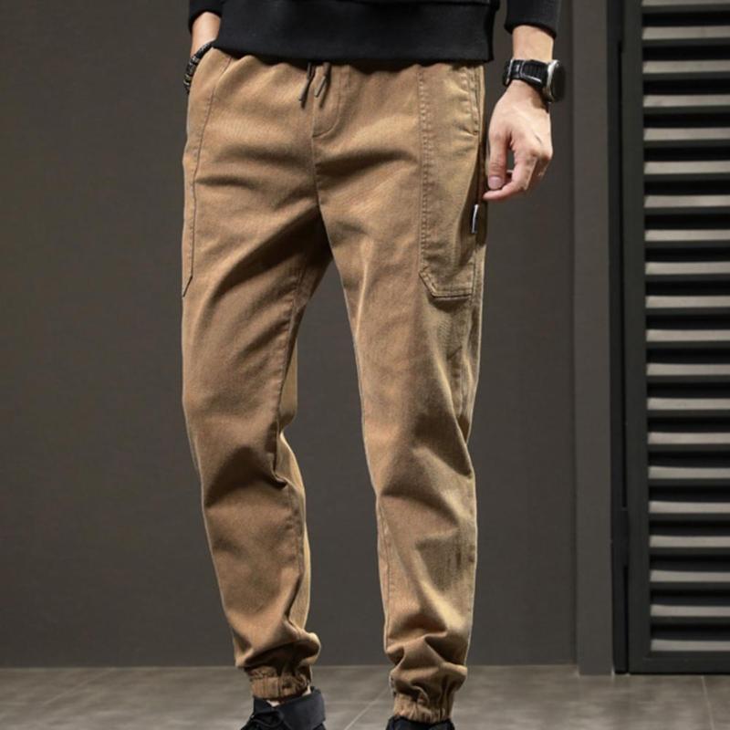

Men's Pants Men Cargo Terrific Simple Trousers Ankle-banded, Black