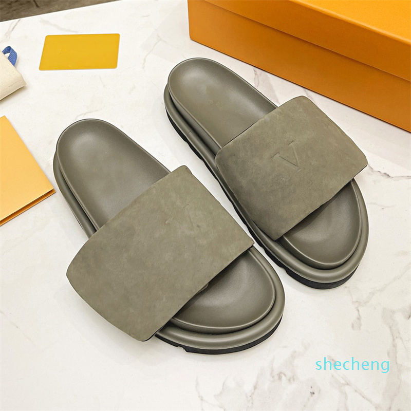 

designer Pool Pillow Comfort Men Women Fashion Slippers Ladies Summer Vibrant Sandals Puffy Style Classic Slides 35-45, Frosted green