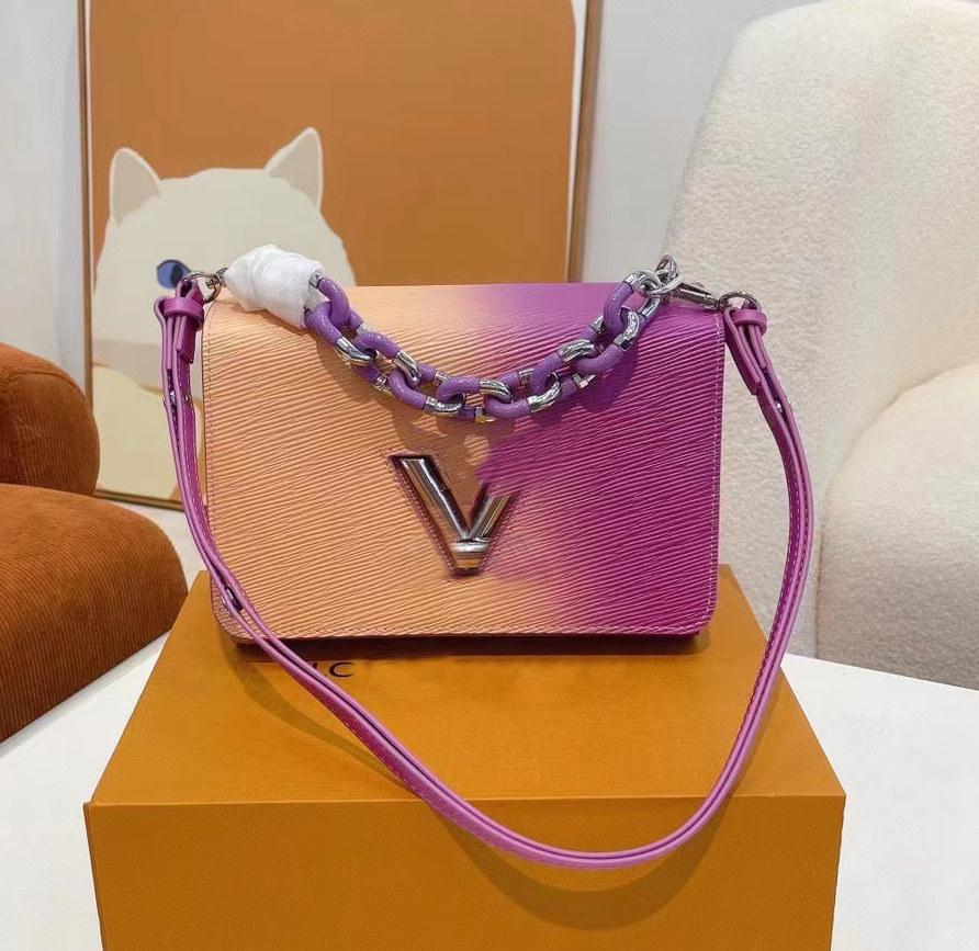 

2023 Designer Bags Genuine Leather Lock Flap Handbag Black Twist shoulder Lady Crossbody Luxury Totes, #2