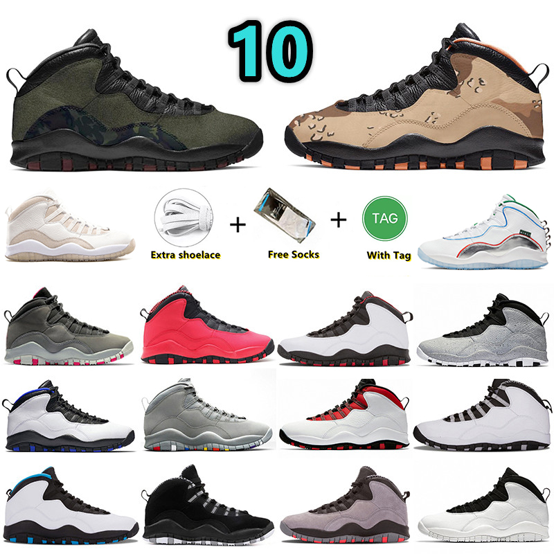 

10 10s Mens Basketball shoes Cool Grey Dark Smoke Woodland Desert Camo Ember Glow Light I'm back Orlando Powder Blue Seattle Westbrook men trainers sports sneakers, Pay for box