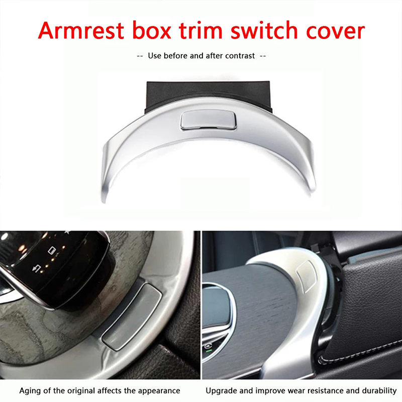 

Chrome Center Console Armrest Switch Button Trim Cover For Mercedes Benz C GLC Class W205 W253 2015-2020 Silver Interior Parts