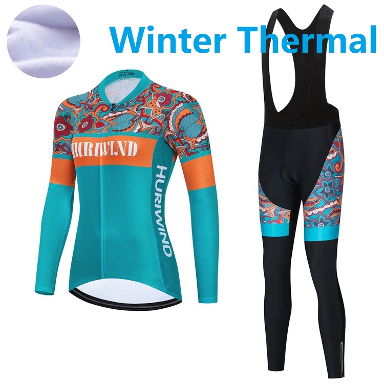 

2023 Pro Women Winter Cycling Jersey Set Long Sleeve Mountain Bike Cycling Clothing Breathable MTB Bicycle Clothes Wear Suit B17, Winter jersey