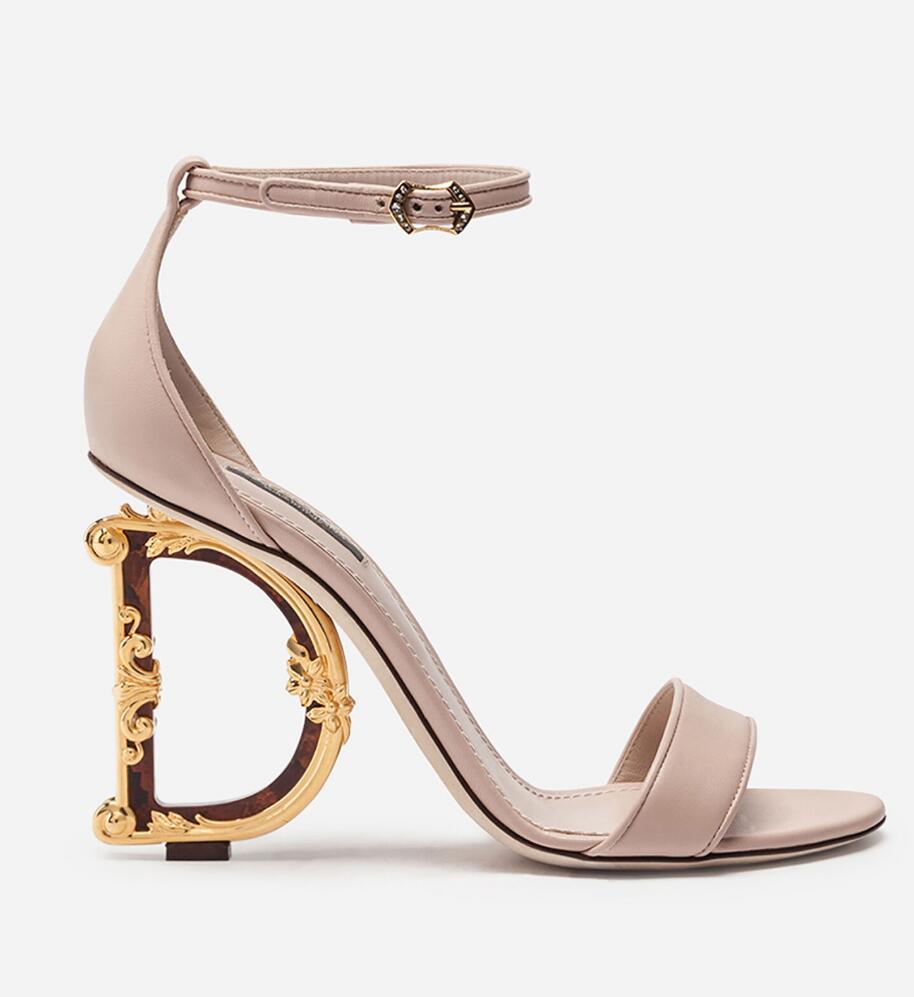 

Famous Summer Brands Keira Sandals Shoes Women Nappa Leather Barocco-heel Sandalias Baroque Gold-plated Carbon Party Wedding Bridal Lady Sexy Pumps