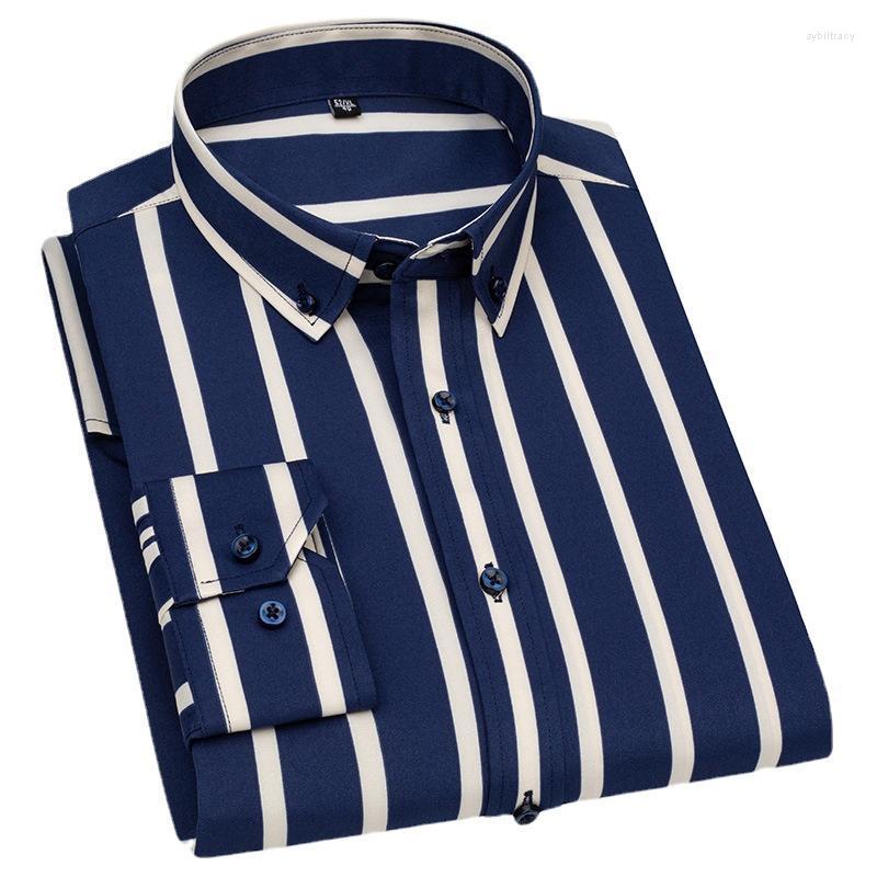 

Men's Dress Shirts Mens Luxury Blue Black Shirt Spring Long Sleeve Prom Party Stylish Stripe Slim For Men Tops 5XLMen's Sybi22, C2106