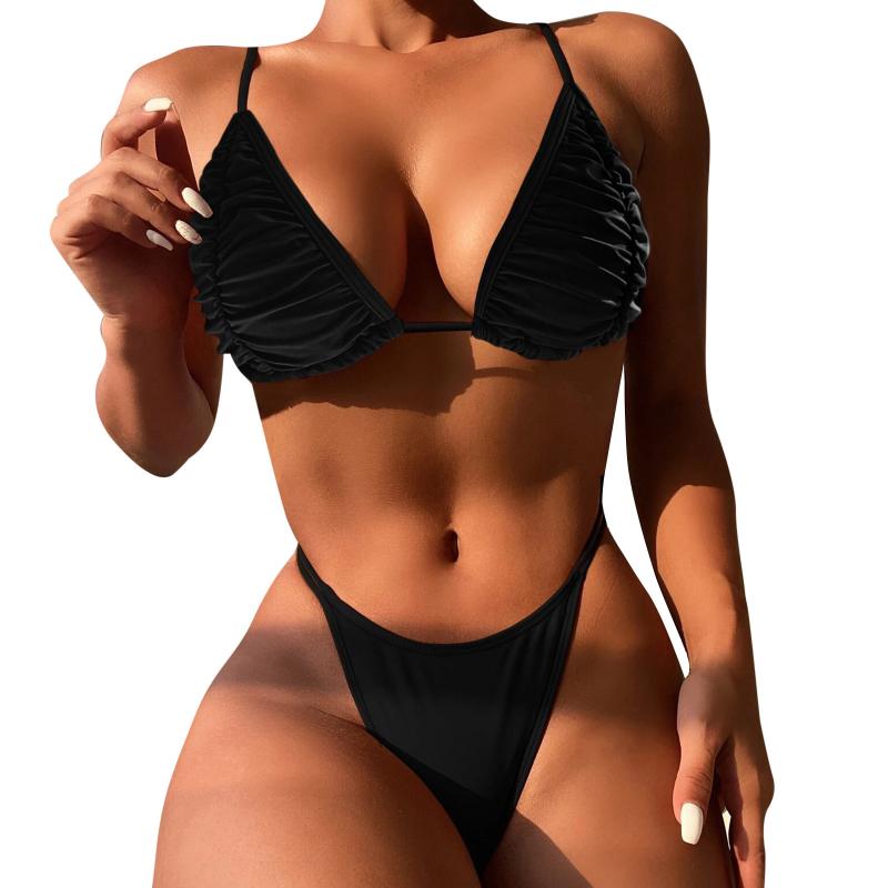 

Women' Swimwear Annoying Shirt Boys Sporty Swimsuits For Women Two Piece Bikini Swimsuit Push Bikinis Up Lace Lane Swim SuitsWomen, Black