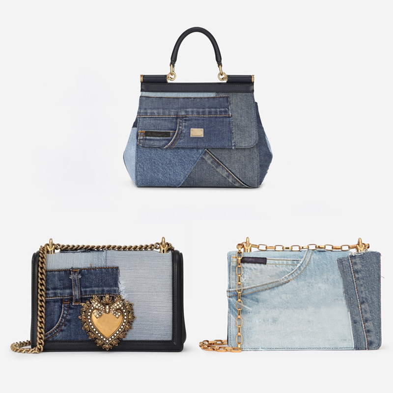 

luxury clutches handbags Medium Devotion bag in patchwork denim and plain calfskin Girls shoulder crossbody bags Artsy Designer lady d handbag Mm Graceful sling, Grey