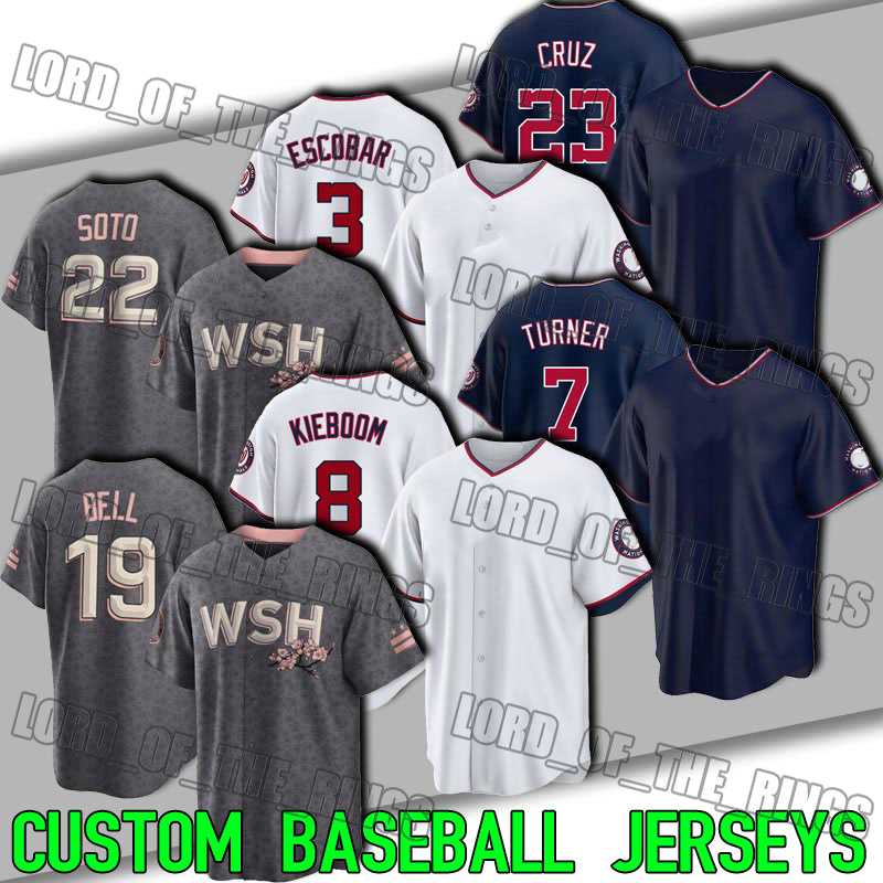 

Baseball 22 Juan Soto 8 Carter Kieboom Jersey Washington 2022 Cherry Blossom City Connect Nelson Cruz Josh Bell Keibert Ruiz Lane Thomas Stephen Strasburg, Man custom jersey (gm)