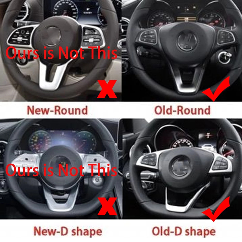 

Car Steering Wheel Decor Stickers Refit Badge Emblem Cover For Mercedes Benz AMG W212 W213 E200 E300 C E Class GLA GLC New