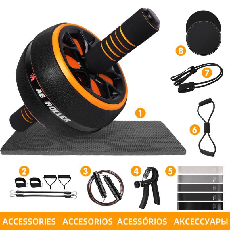 

Accessories Ab Roller Wheel Strength Training Wheels Kit With Knee Mat Abdominal Muscles Exercise Equipment For Men & Women Home
