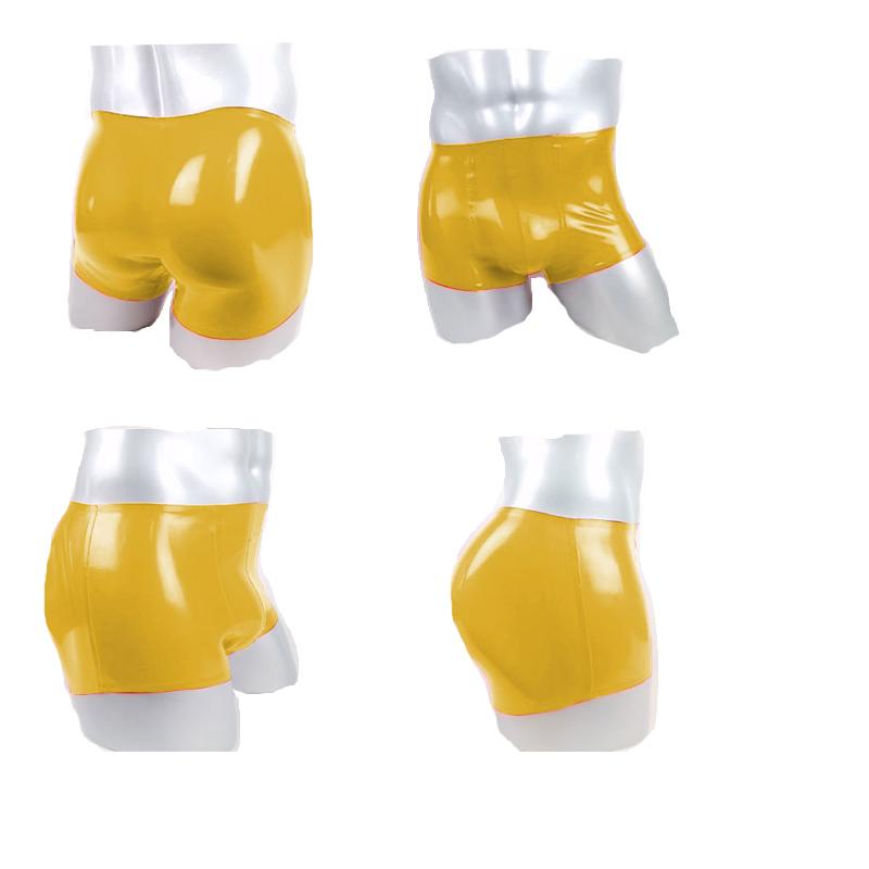 

Underpants Pure 2022 Latex Underwear Unisex Tight Yellow Boxer Shorts 0.4mm Size XXS-XXLUnderpants