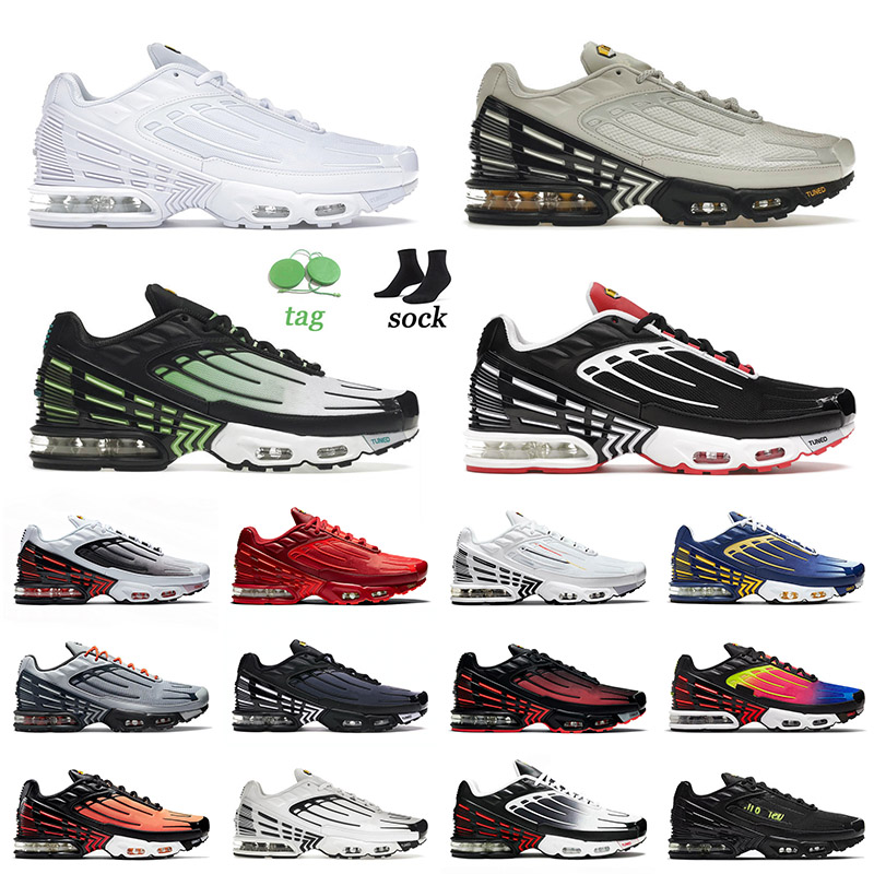 

2022 Top Quality OG Plus III Tn 3 Running Shoes Size 12 Triple White Bone Black Green Aqua Blue Void Tiger Laser Blue Air Airmaxs Max Tn3 Trainers Sneakers, B37 blud void 39-46