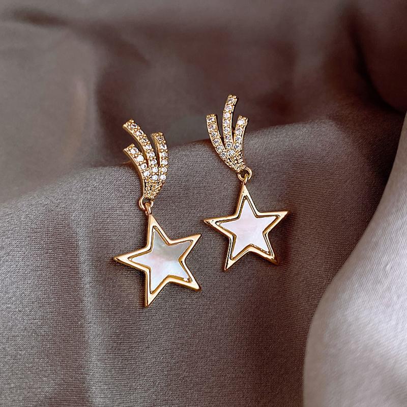 

Dangle & Chandelier Fashion Simple Star Ladies Pendant Earrings Exquisite Rhinestone Trend Small Stud Korean JewelryDangle