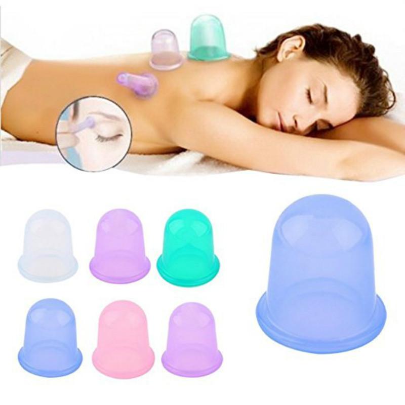 Ensembles d'outils à main professionnels 4pcs / lot Tasse de massage en silicone Aspirateur Masseur anti-cellulite Santé du corps Ventouses chino