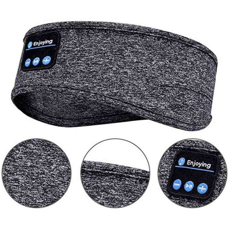 

Wireless Earphones Headphones Sleep Headset Bluetooth Headscarf Wireless Music Sports Headband Built In Sleep Music Eye Mask., Gray