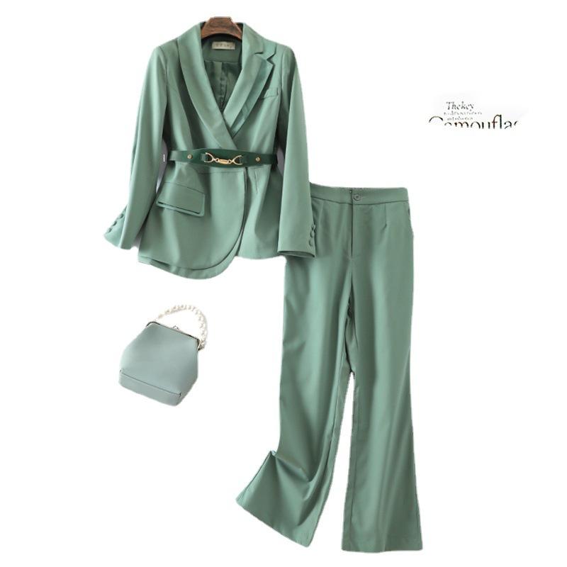 Pantalon de deux pièces pour femmes Designer Femmes Blazer Ensembles à manches longues Manteau Tops Jambe droite Femme Pantalon élégant Costumes