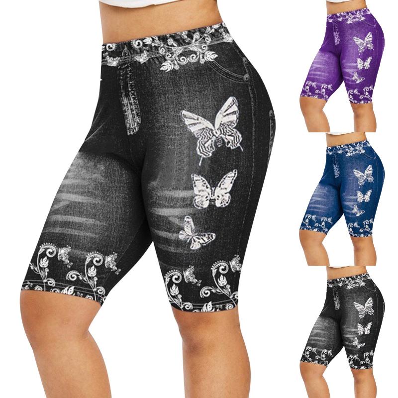 

Gym Clothing Leggings Women Butterfly Floral Print Slim Tights Push Up Casual Workout Running High Waist Stretch Fitness Pants Yoga, Gray