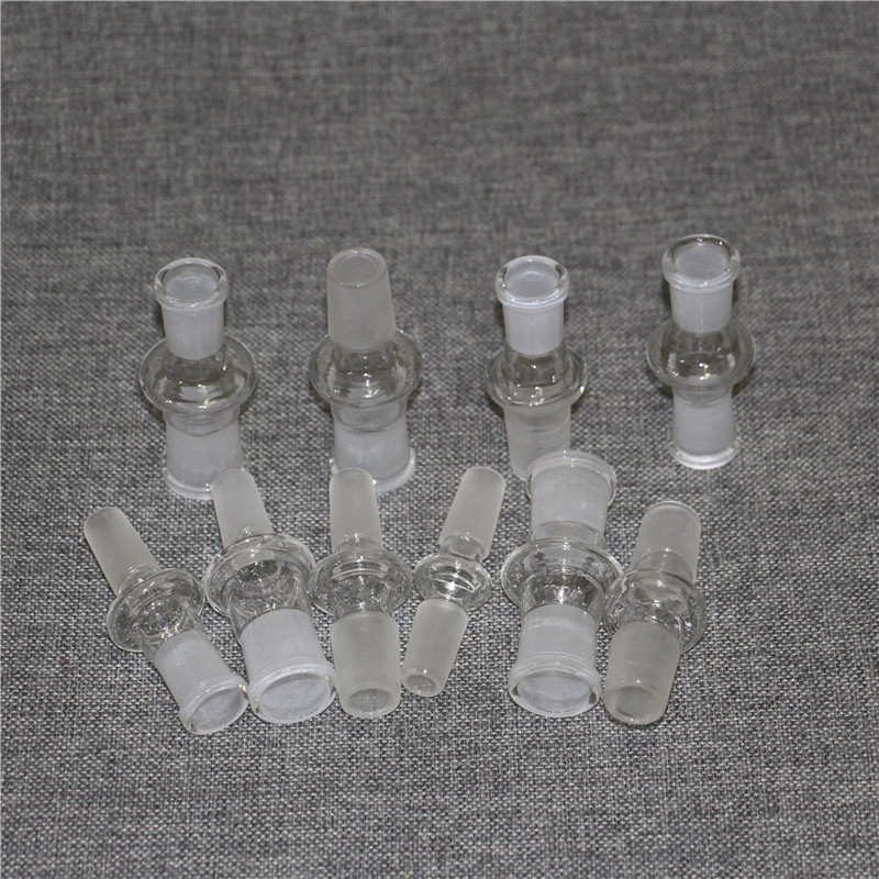 

Glass Down Stem Pipe Adapter 18mm Male to 14mm Female Hookahs Reducer Connector Slit Diffuser for Glass Bongs Water quartz banger bowl silicone nectar collector