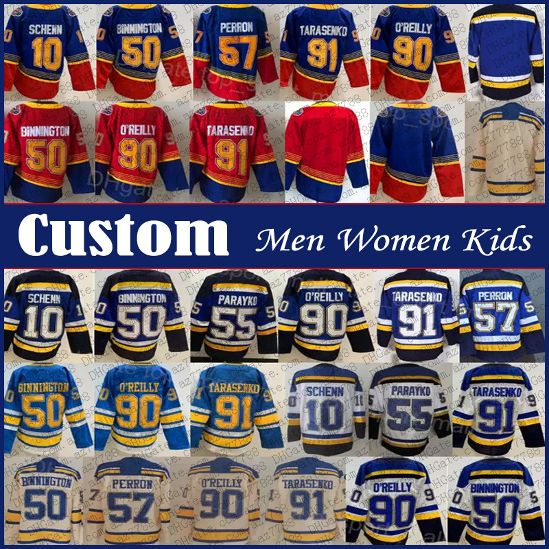 

Ryan OReilly Vladimir Tarasenko Custom Men Women Kid Hockey Jersey Brayden Schenn Robert Thomas David Perron Colton Parayko Torey Krug Ivan Barbashev 50 Binnington, Shown