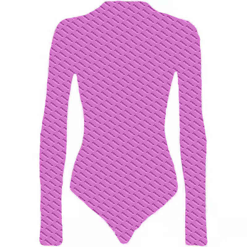

Fashion-Full Letter Print Womens T Shirts Tights Fashion Brand Ladies Bottoming Shirt Long Sleeve Bodysuit Clothing, Purple
