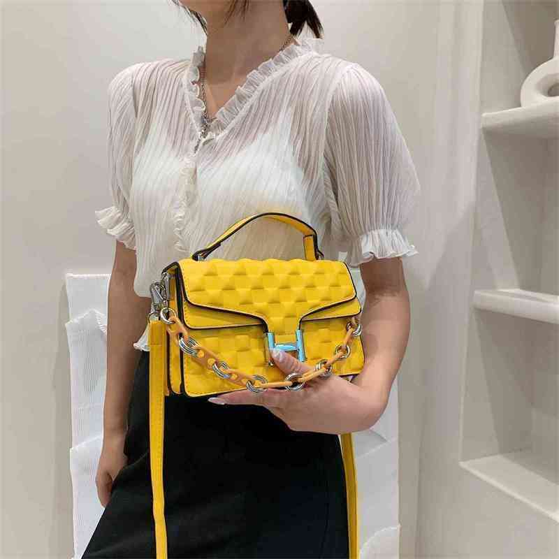 

70% factory online sale handbag Bag single shoulder diagonal cross portable chain h-lock bag, White