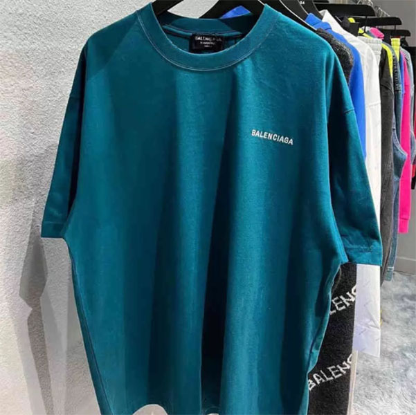 

2022 Designer BAL T shirt High version Paris home early spring print embroidery back cotton short sleeve front and letters men's women's, Wine