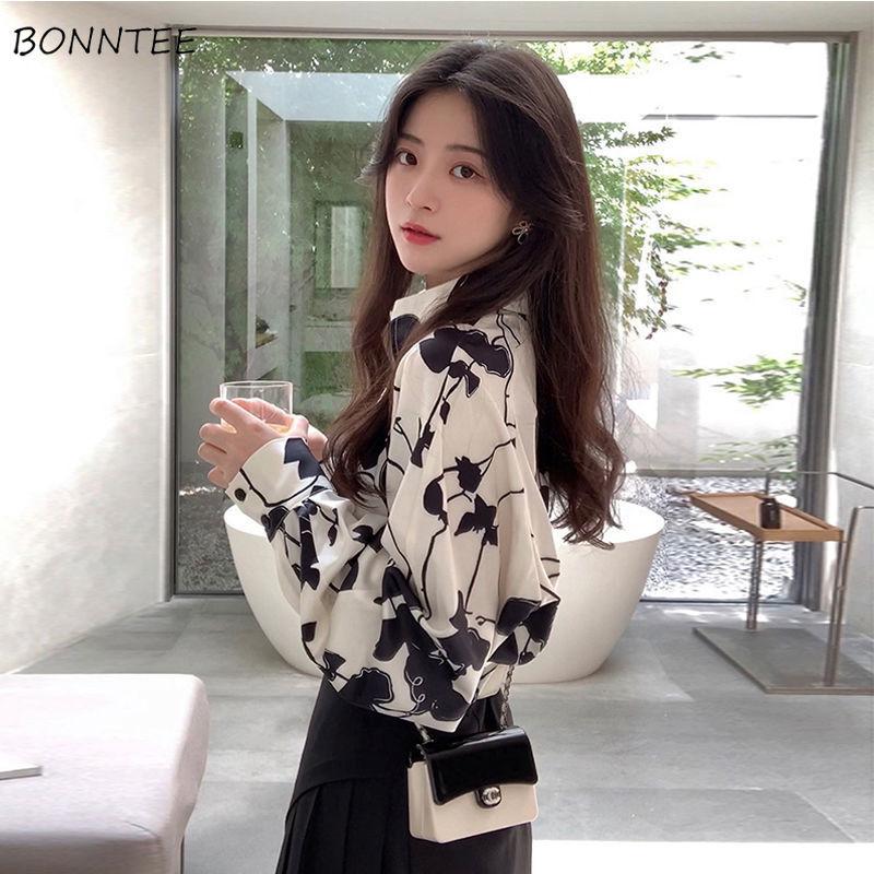 

Women' Blouses & Shirts Floral Women Loose Cozy All-match Retro Streetwear Printing Clothes Students Autumn Chic Daily Holiday Ulzzang, Leopard