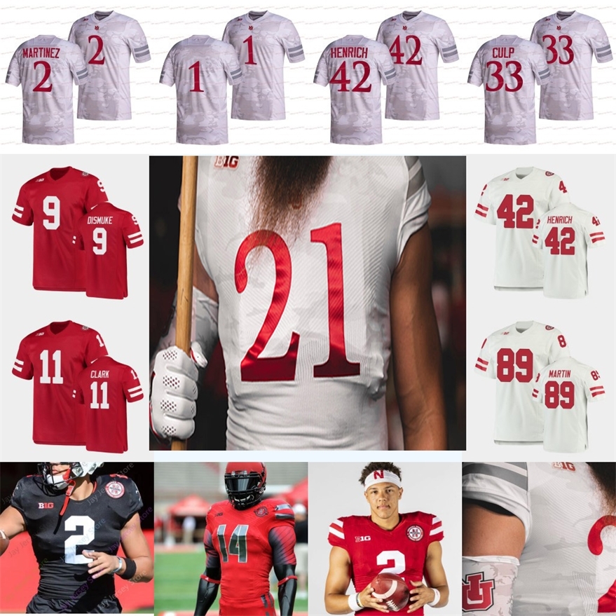 

A3740 SPECIAL 911 Nebraska Cornhuskers Football Jersey Adrian Martinez McCaffrey Allen Honas Gabe Ervin Markese Stepp Oliver Martin Samori Toure, Black 2
