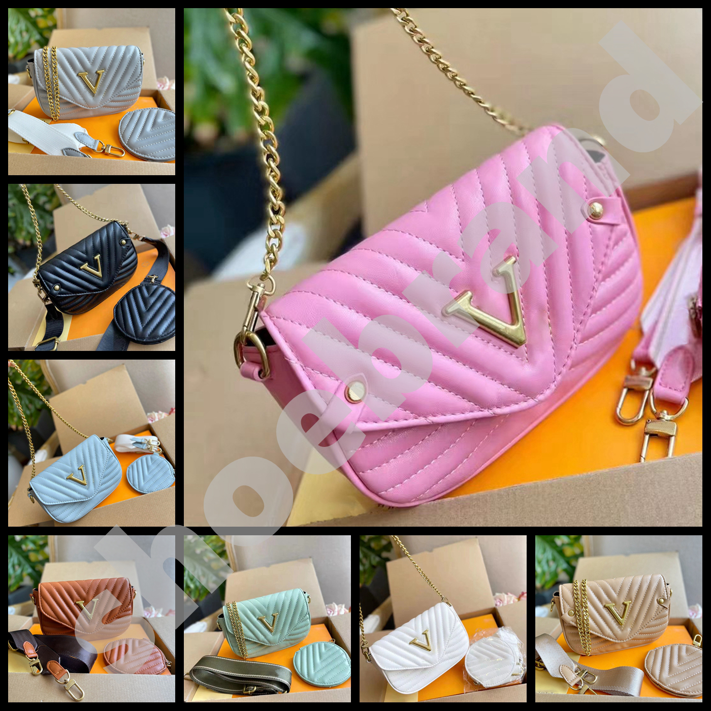 

5A Designer Bag Luxury Purse Brand Shoulder Bags Leather Handbag Woman Crossbody Messager Cosmetic Purses Wallet by shoebrand S45 03, #30 box