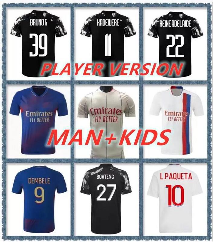 

21 22 Lyon Soccer Maillot Jerseys L.PAQUETA 4TH 2021 2022 Olympique Lyonnais OL digital fourth TOKO EKAMBI BRUNO G CHERKI AOUAR Men kids kit football shirts
